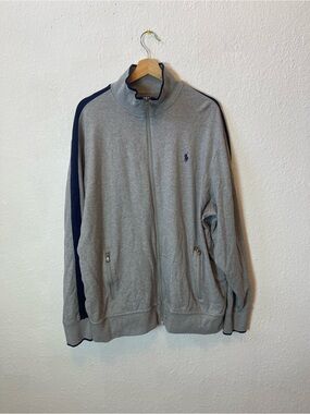 Polo Ralph Lauren 100% Cotton Gray Full zip up Jacket Size XXL